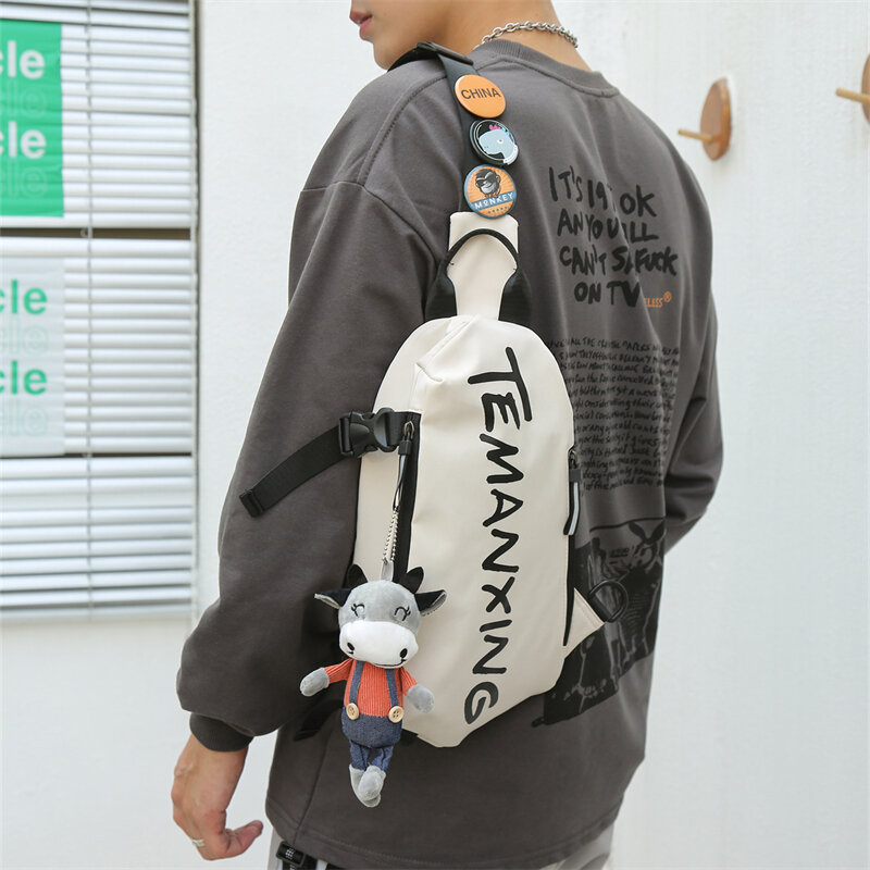 AOTTLA-mochila cruzada de pecho para hombre y mujer, bolso de hombro de tela Oxford impermeable, bolso de mensajero informal, bolso pequeño Unisex, 2021