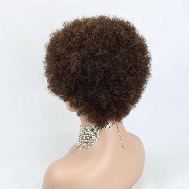 브라질 아프리카 곱슬 곱슬 가발 인간의 머리 가발 여성을위한 블랙 레미 레이스 가발 150% 밀도 전체 기계 곱슬 인간의 머리카락을 만든