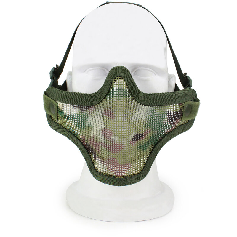 Двухдиапазонная маска для скаутинга, металлическая сетка, череп, аксессуары для пейнтбола, армейские Охотничьи аксессуары, вес, нижнее лицо, маски для страйкбола