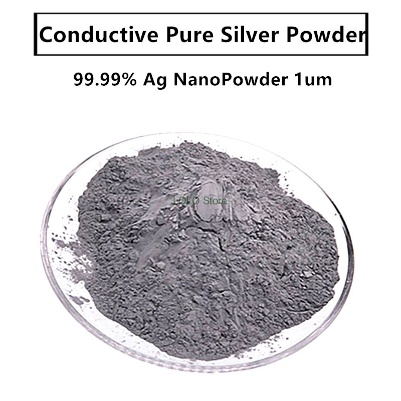 Conductive Pure ผงเงิน99.99% Ag NanoPowder 1um
