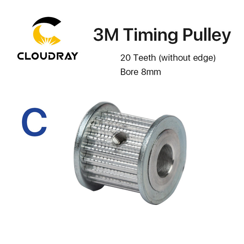 Cloudray CO2 лазерные металлические детали синхронный HTD 3M Шестеренчатый шкив 6,35/8/12 мм для DIY CO2 лазерный гравировальный режущий станок