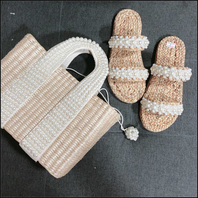 Женская соломенная сумка с жемчугом, плетеная сумка на плечо для отдыха на море, 2021