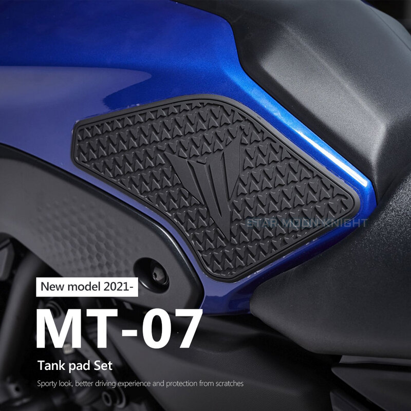 Voor Yamaha Mt 07 MT07 MT-07 2021 - Side Brandstoftank Pad Tank Pads Protector Stickers Decal Gas Knee Grip tractie Pad Tankpad