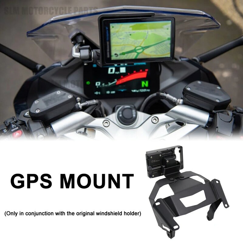 CNC Black Phone Holder Stand GPS Navigator Plate Bracket Navigator Bracket NEW Motorcycle For BMW R1250R R 1250 R  2022 2021