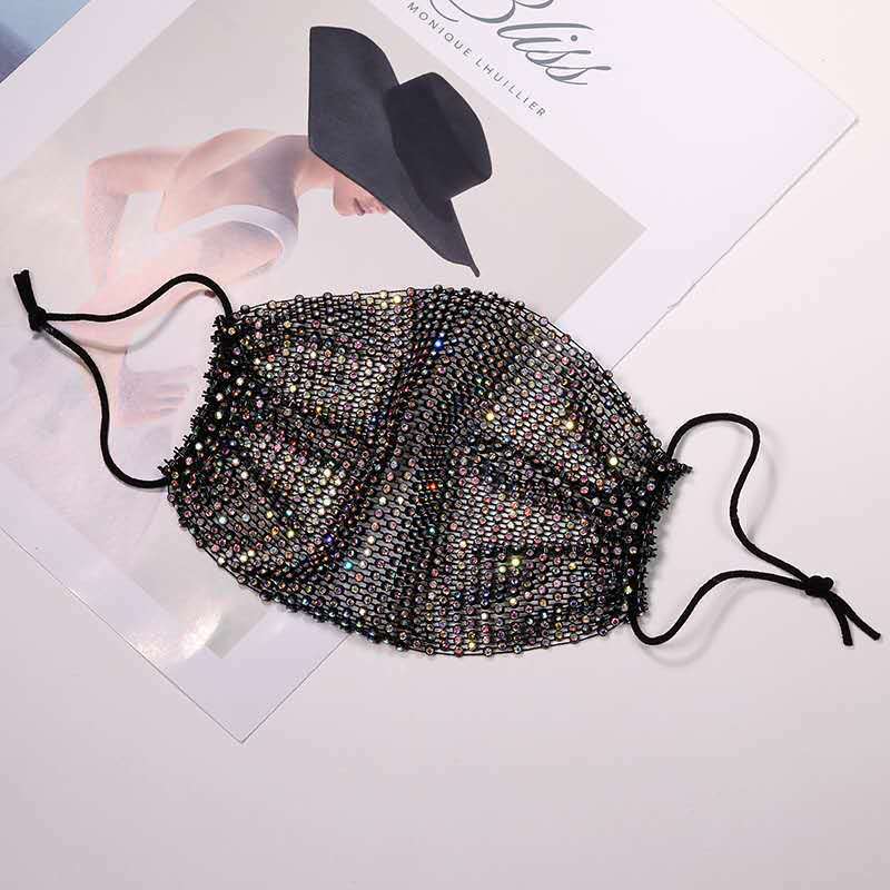 New Fashion Shining Rhinestone Elastic Straps Hollow Jewlery Mask for Women Girls Night Club Masks Prom Party Jewellery