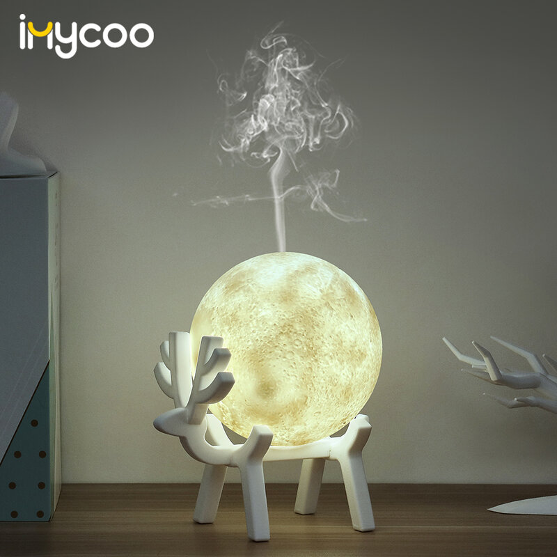 880ML Ultrasonic Moon Air Humidifier Aroma Essential Oil Diffuser USB Mist Maker Humidificador LED Night Lamp Christmas Gift