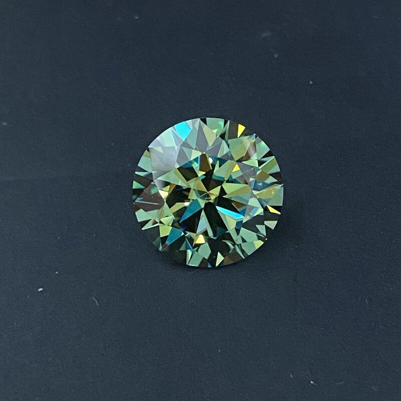 Meisidian najnowszy kolor VVS1 4 Karat 10mm żywe ciemny zielony Moissanite diament cena za Karat pierścionek zaręczynowy