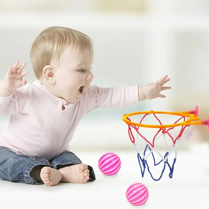 Brinquedos de banho da criança crianças cesta de tiro banheira água jogar conjunto para o bebê menina menino com 2 mini bolas de basquete engraçado chuveiro brinquedos aleatórios