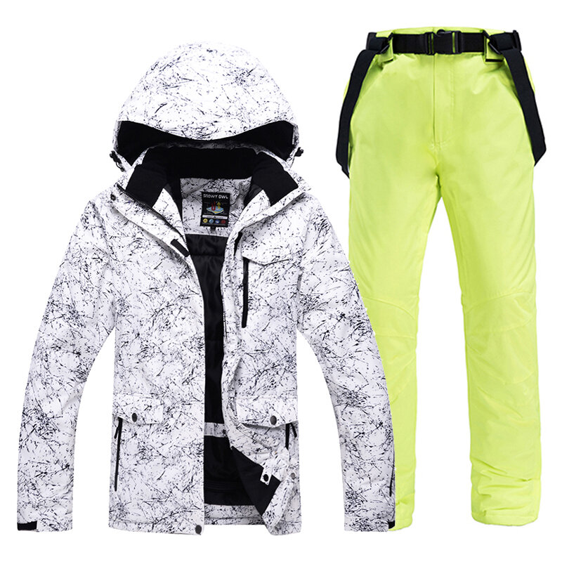 Fato de neve impermeável para homens e mulheres, roupas de snowboard, calças de esqui, roupas esportivas ao ar livre, traje de inverno 30 quente