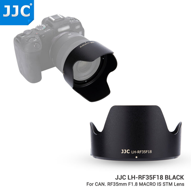 JJC عكسية عدسة هود محول حلقة لكانون RF35mm F1.8 ماكرو هو STM عدسة على كانون EOS R5 R6 R RP Ra C70 كاميرا الملحقات