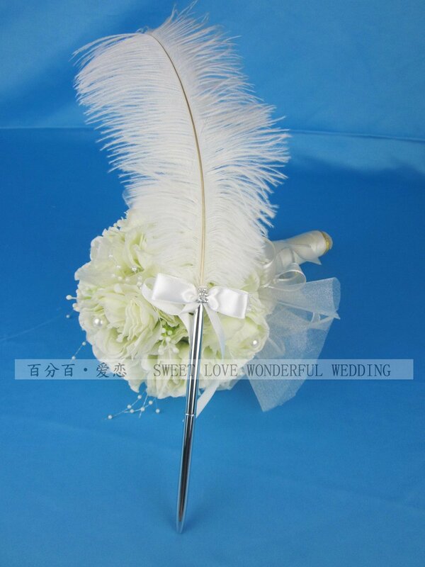 Bolígrafo de lana de avestruz para boda, pluma para regalo de cumpleaños, boda