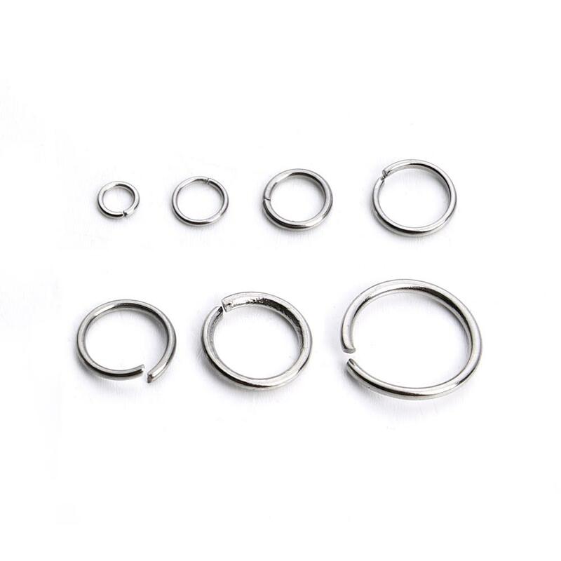 1 caja de 3-10mm de acero inoxidable mezclado, anillos abiertos, conectores para fabricación de joyas Diy, accesorios para manualidades de collar