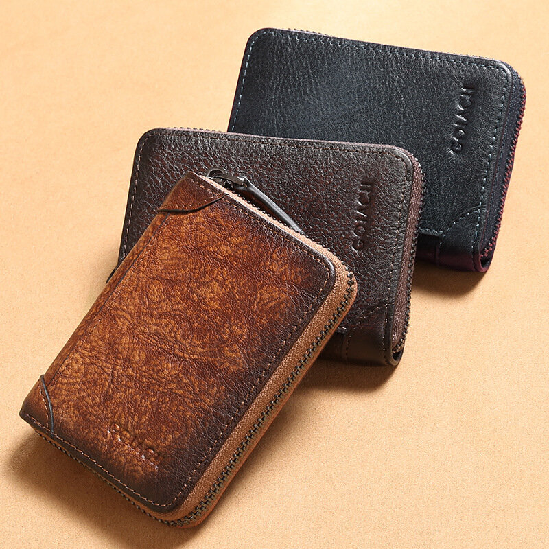 Nouveau portefeuille en cuir pour hommes, Porte-cartes de crédit bancaire de grande capacité, sac Porte-cartes de visite, mini Porte-monnaie, 2020