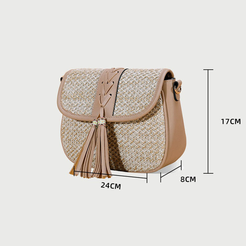 Летняя плетеная полукруглая соломенная сумка с кисточками, Модная вязаная женская сумка через плечо из ротанга, пляжные сумки-мессенджеры, сумка из соломы