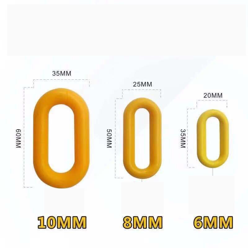 25M Thickness 8MM Traffic Plastic Chain Warning Chain Road Cone Chain Isolation Protection Chain Buckle Cordon