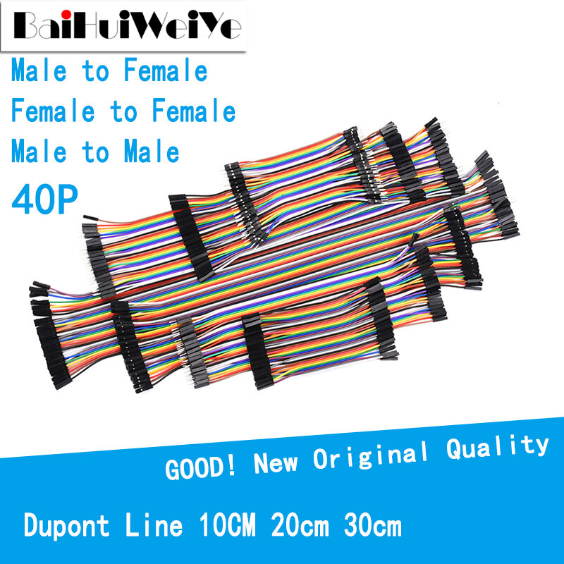 Dupont Line-Cable de puente de 10CM, 20cm, 30cm, 40 Pines, macho a macho, macho a hembra, hembra a hembra, Cable Dupont para Arduino DIY KIT