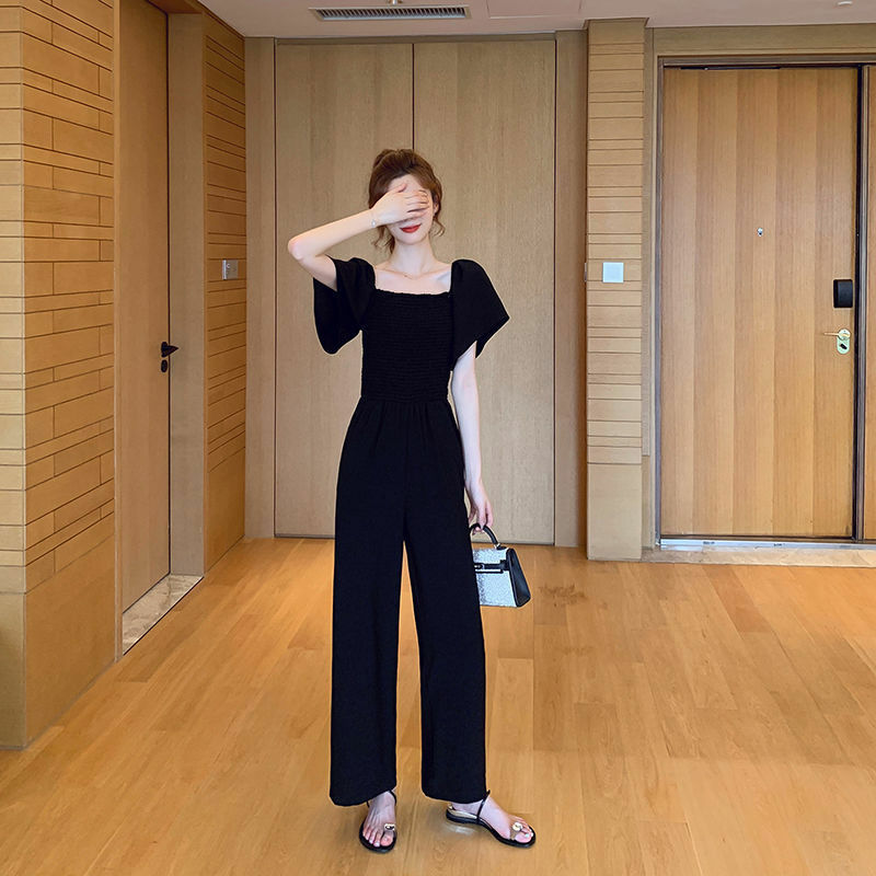 Macacões das mulheres sólido elegante estilo coreano mais novo simples comprimento total verão confortável concurso estudantes casual elegante feminino