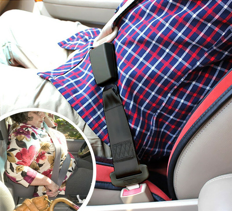 E11 Safety Certified 14" Nylon Webbing Pregnant Car Seat Safety Belt Extender Extension Buckle Plug Clip 7/8'' Metal Tongue