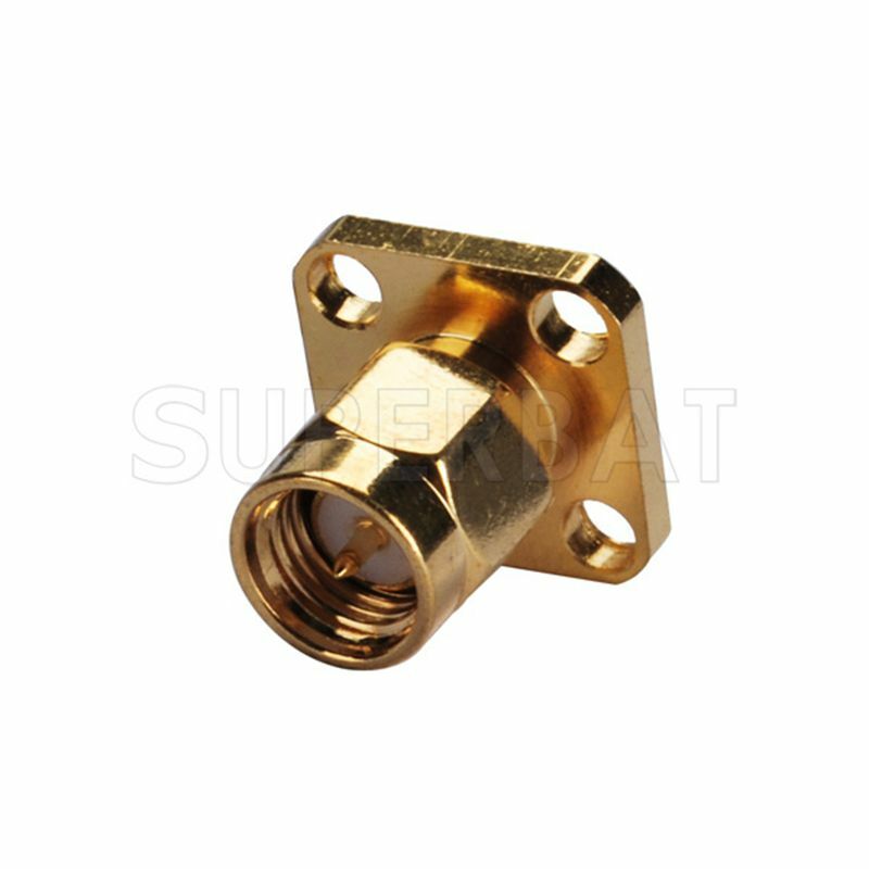 Superbat SMA 4 hole Panel Mount Male with Extended Dielectric&Solder Post RF Coaxial Connector