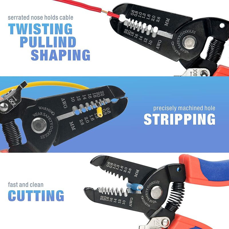IWISS Wire Stripping Plier, Wire Stripper and Wire Cutter for Stranded Wire and Solid Wire 10-20 AWG Multi-Tool
