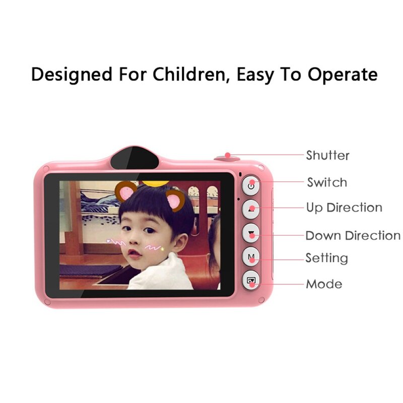 Mini câmera digital x600, câmera de vídeo digital para crianças com tela hd 1080p, brinquedo infantil