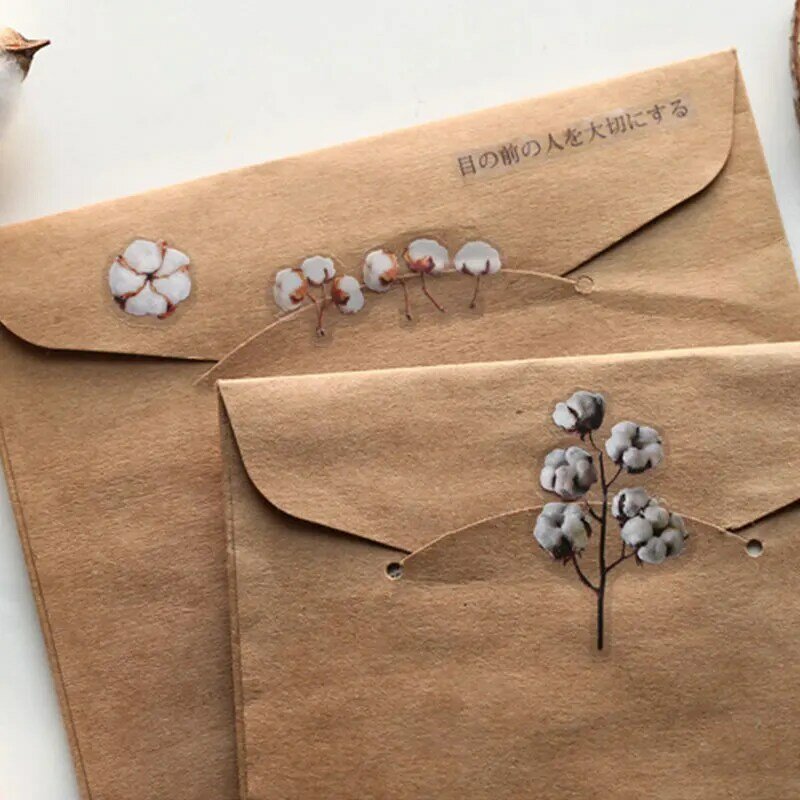 Transparent PET Daisy Stickers Decorative Flower Plant Stickers for DIY Label Diary Stationery Album Journal Scrapbooking Tool