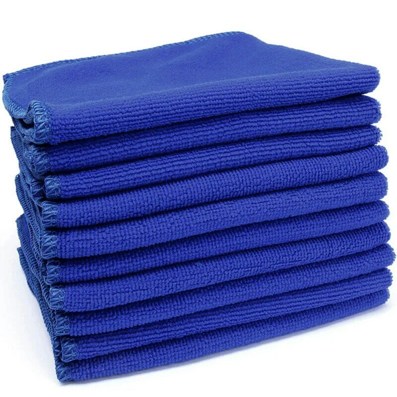 10 Uds 20x20cm azul de limpieza Auto detallado de coches paño suave lavado toalla Duster Kit herramienta de lavado toallas para limpiar coches