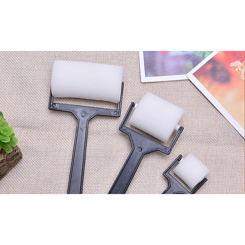 3pcs/set Foam White Sponge Brush  Painting Roller Brush Kids Craft Tool Drawing Toys Painting Supplies
