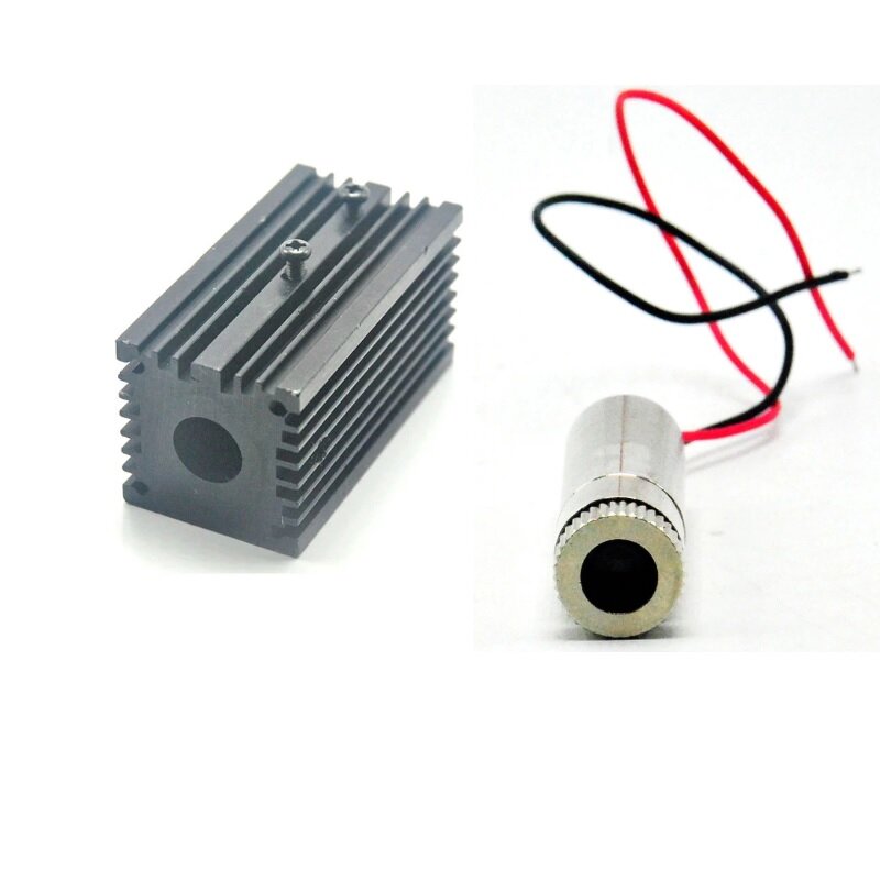 焦点-ほぼIR赤外線レーザーダイオードドットモジュール,100mw,3v-5v,12mm,冷却ヒートシンク