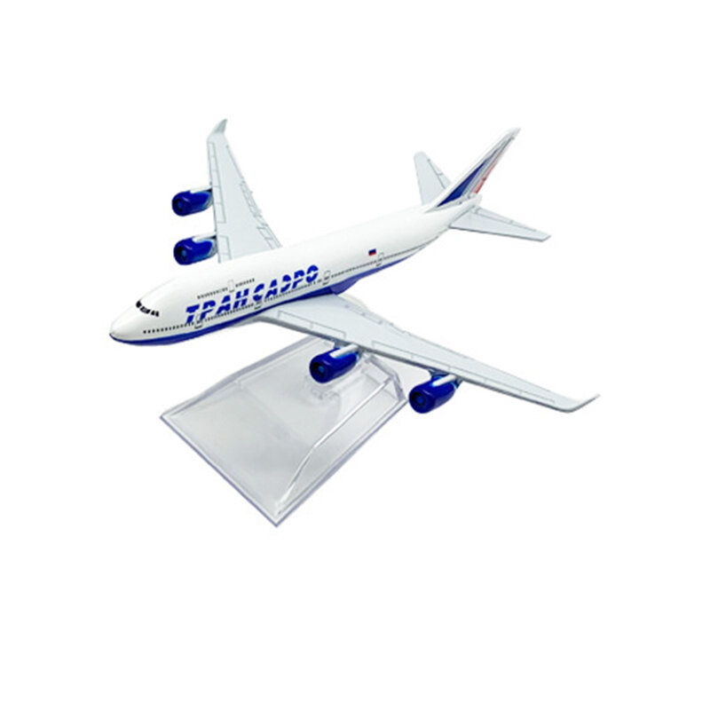 Avião de brinquedo com display colecionável, avião de liga metálica fundida, 16cm, modelos de companhias aérea da rússia, b747