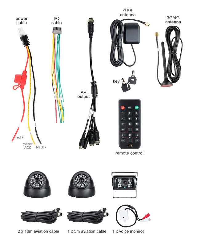Cámara de coche 4 canales 4G Lte, posicionamiento GPS, 1080P, tarjeta Dual SD, grabador de vídeo para coche, Kits de Dvr móvil, PC/teléfono, vídeo remoto, 3 uds.