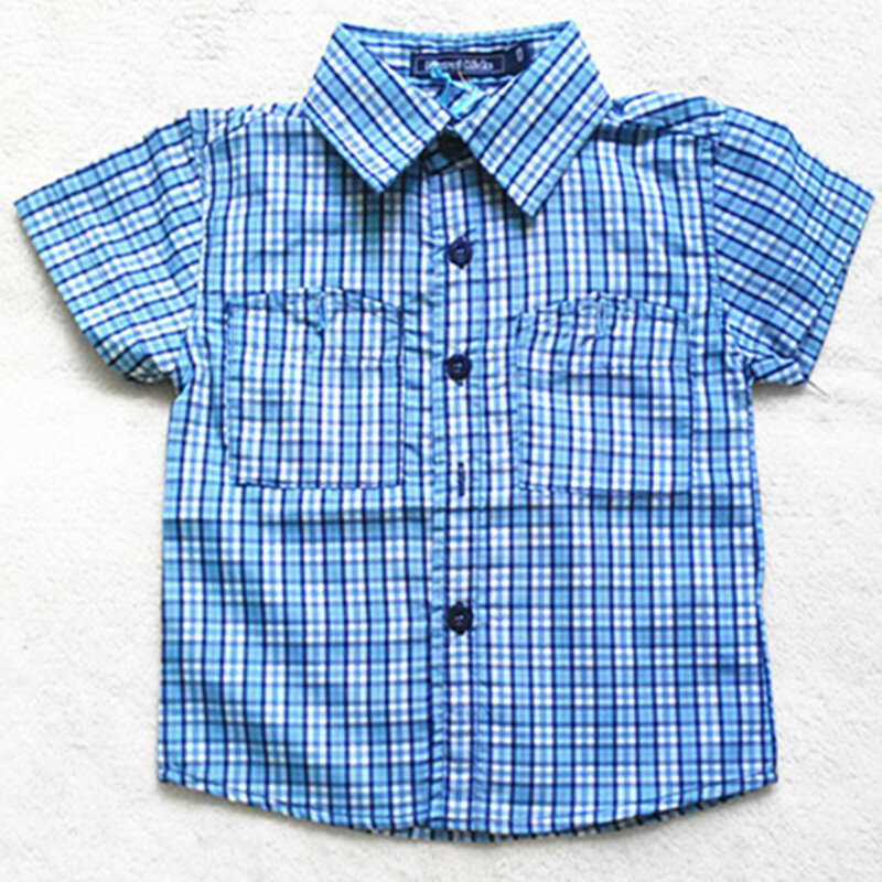 Vêtements d'été pour bébés garçons | Chemise décontracté et classique, à manches courtes, avec poche, dessus de chemise pour enfants, nouveauté 2020