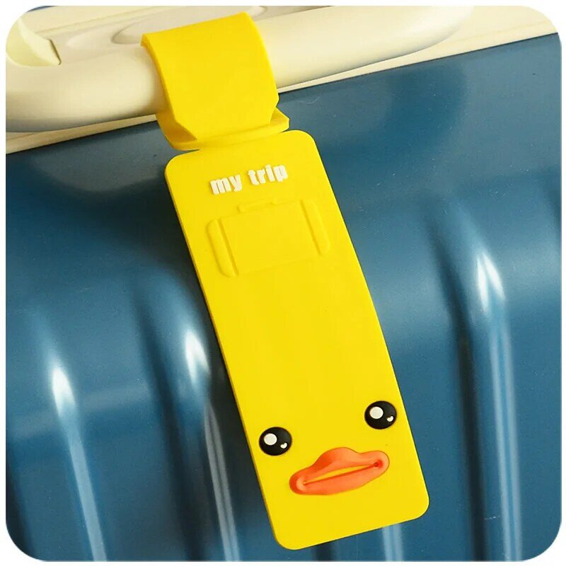 Creative Silicone Cartoon Name Card Cute Boarding Pass Label Travel Case Tag Check-in Listing