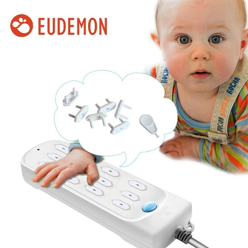 EUDEMON 20 stücke Chile/Brasilien Power Steckdose Stecker Schutzhülle ABS Abdeckung Anti Elektrische Baby Sicherheit Schutz doppel sicherheit