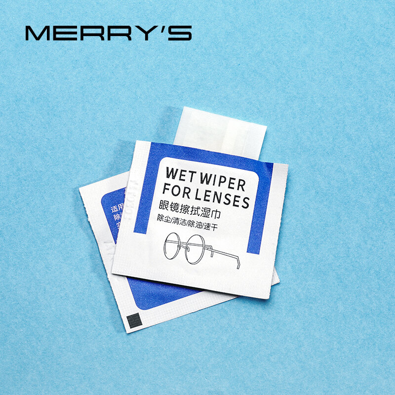 MERRY'S Lens Cleaning Wipes Cleaning for Glasses Lenses Sunglasses Camera Lenses Cell Phone Laptop Lens Clothes 100ct Pack