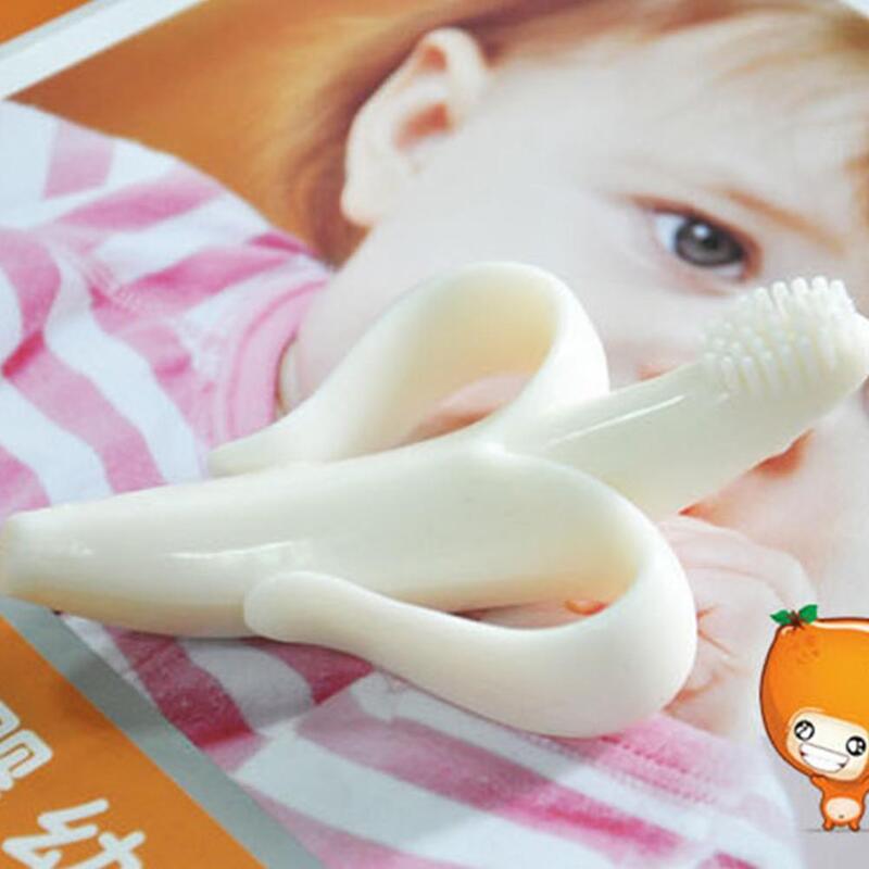 Bezpieczny gryzak dla dziecka zabawki Toddle Banana ząbkowany pierścień silikonowy Chew opieka stomatologiczna szczoteczka do zębów pielęgniarstwo prezent z koralików dla niemowląt