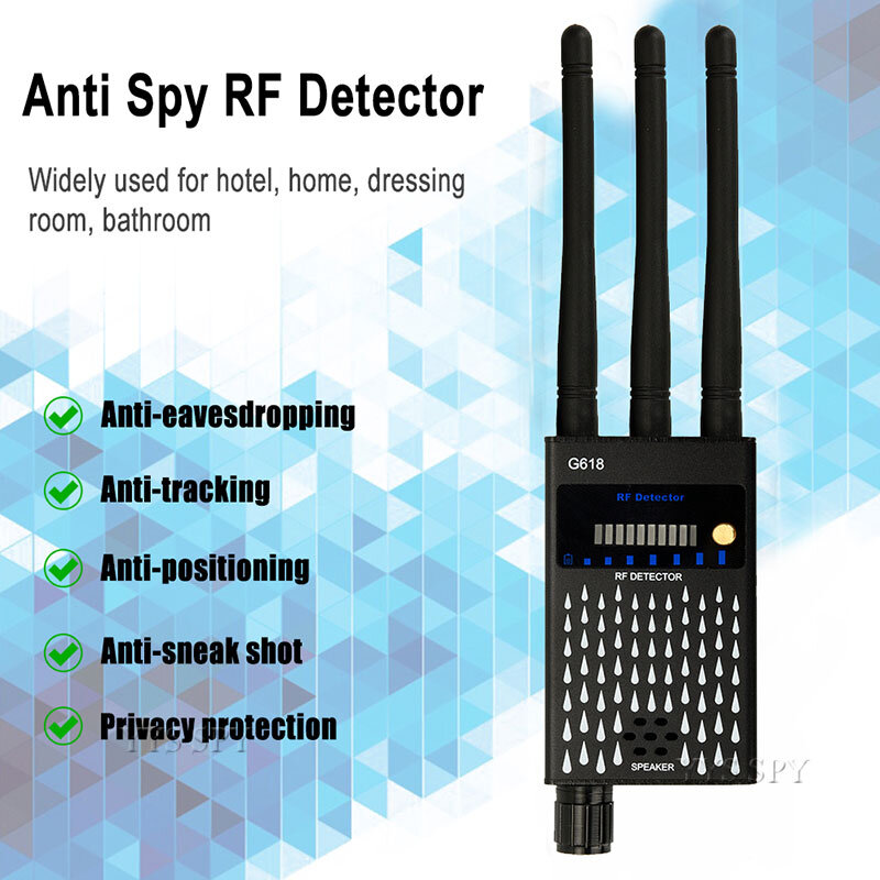 Детектор Proker с 3 антеннами, антишпионский детектор сигнала RF CDMA для телефона, GPS-трекер, беспроводная скрытая камера, подслушивание G618