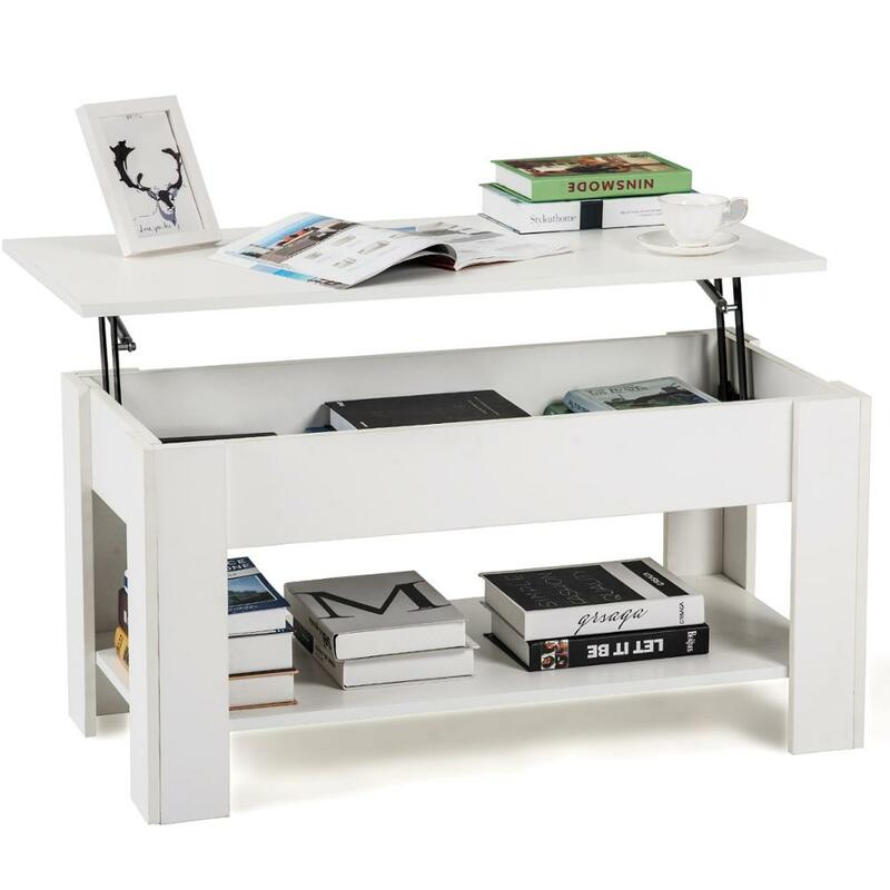 Moderne Witte Lift Up Salontafel Voor Woonkamer Commerciële Grote Opslag Plank Eenvoudige Houten Stijl Eiken End Tafels meubels