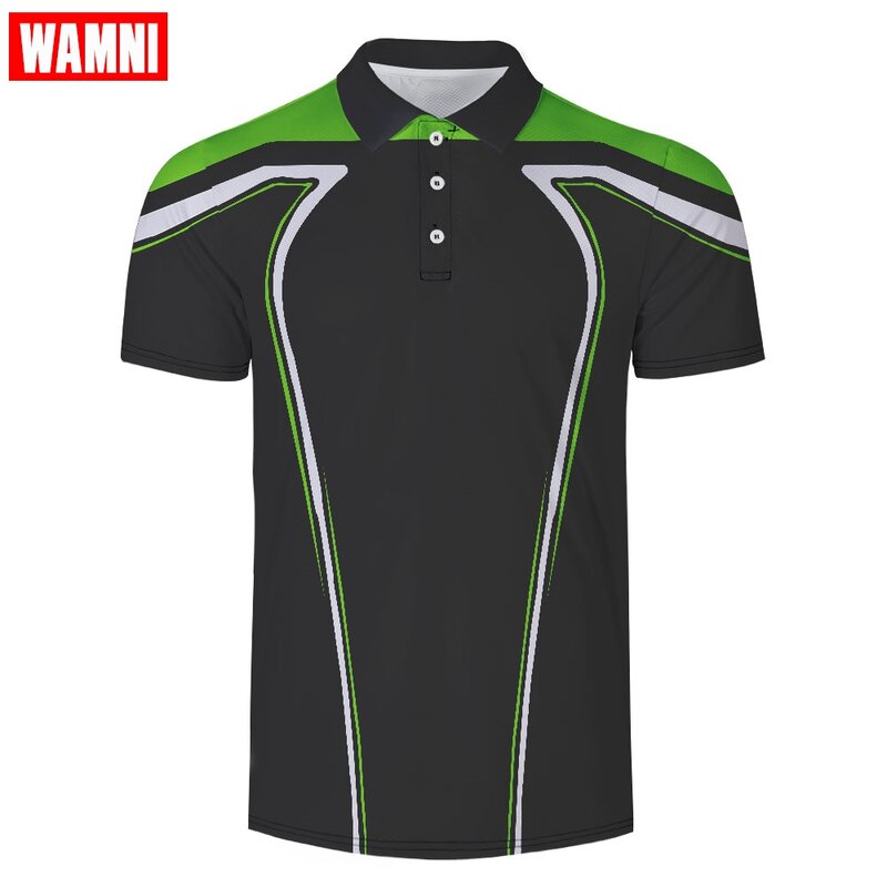 WAMNI marca de secado rápido tenis Harajuku negro 3D camisa deporte suelta raya Casual masculino Streetwear-camisa chándal
