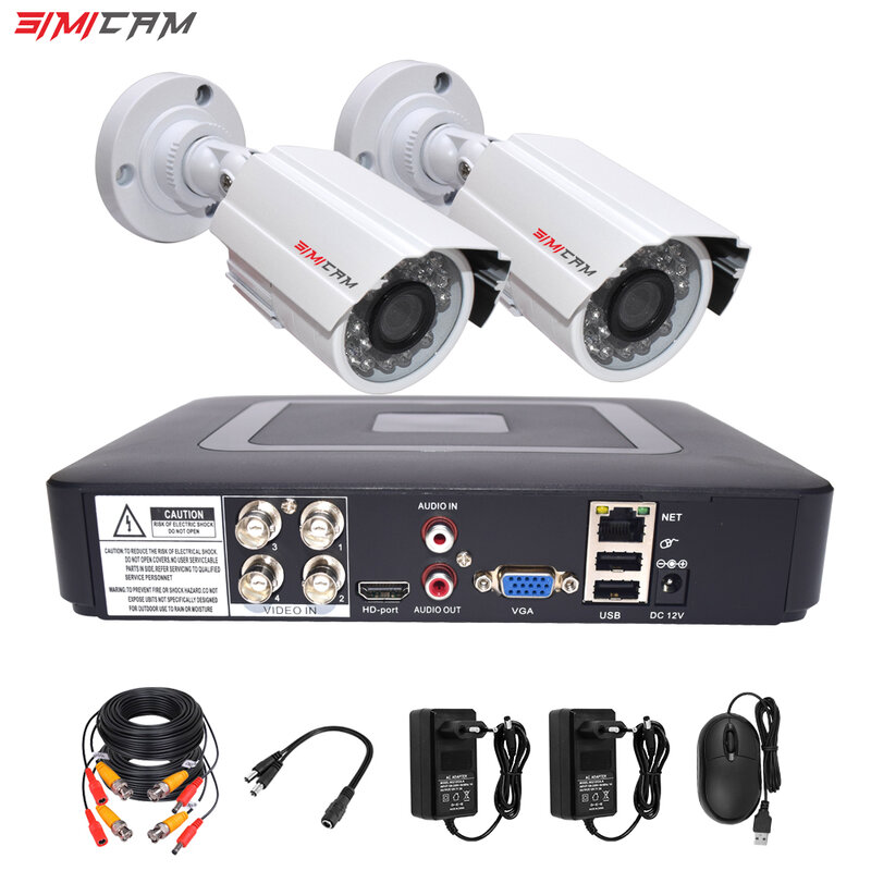 System bezpieczeństwa cctv Kit HD wideorejestrator DVR monitorowanie pokoju kamera ochrony AHD 1MP/2MP 1080P zdalny nadzór wideo Viewi