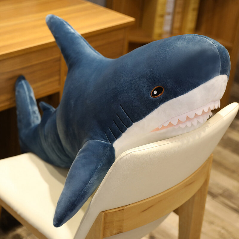 Requin en peluche de grande taille 80/100cm, jouet drôle et doux, oreiller, coussin, cadeau pour enfants