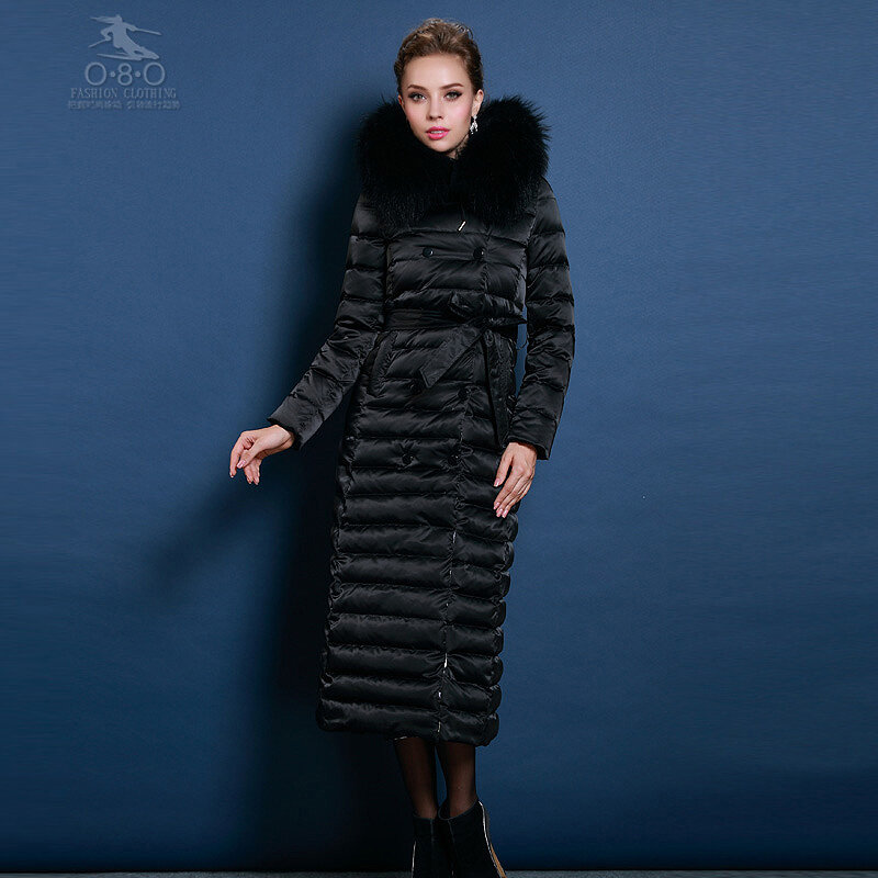 Doudoune épaisse en duvet d'oie pour femme, manteaux longs, marque noire, luxe, 2021, 600, Oupillparka X