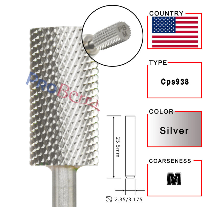 Nailtools 6.6 Grote Vat Silver Tungsten Steel Carbide Hoge Kwaliteit Verwijder Gel Polish 4XC Acryl