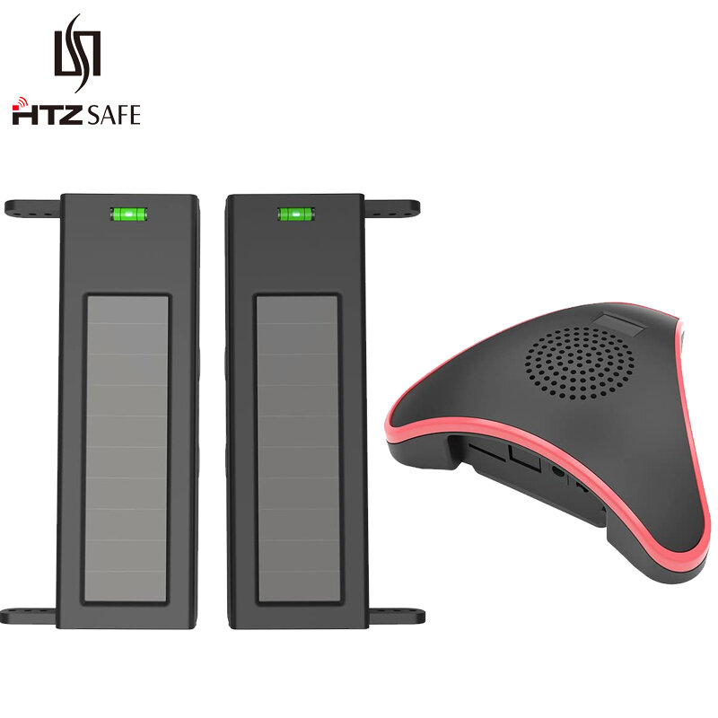 HTZSAFE – système d'alarme de sécurité domestique, capteur à faisceau solaire, pour allée, portée sans fil de 400 mètres, portée de 60 mètres