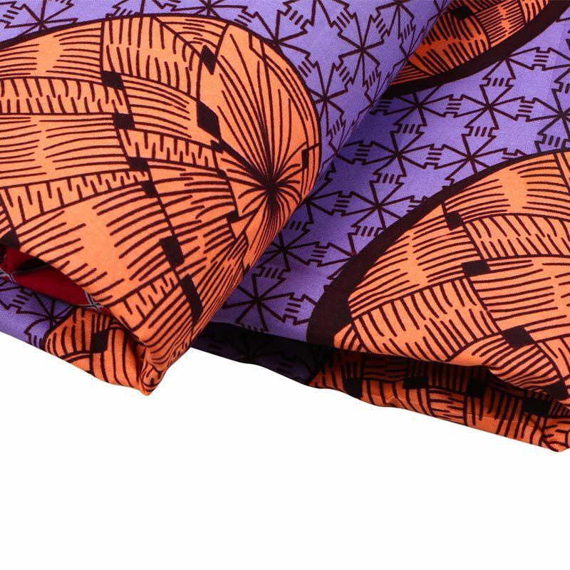 Tissu imprimé violet 2019 Polyester, motifs de boules, tissu africain en cire garantie, dernière collection 100%