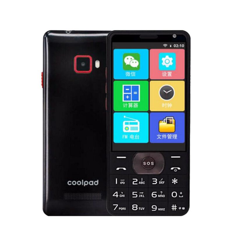 Coolpad-Câmera frontal Dual Sim para pessoas idosas, C558, MTK6739, 1.5GH, 3.5 ", 1800mAh, 1GB, 8GB