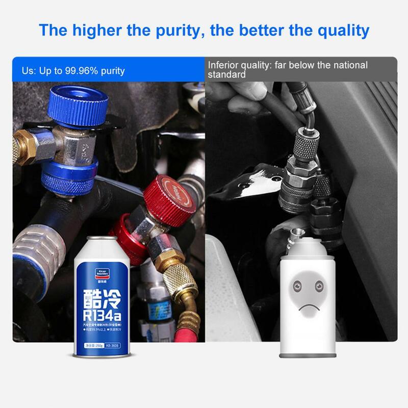 Botella refrigerante de gas 134a para refrigeración de coche, kit de recarga de refrigerante para aire acondicionado de coche, piezas de repuesto