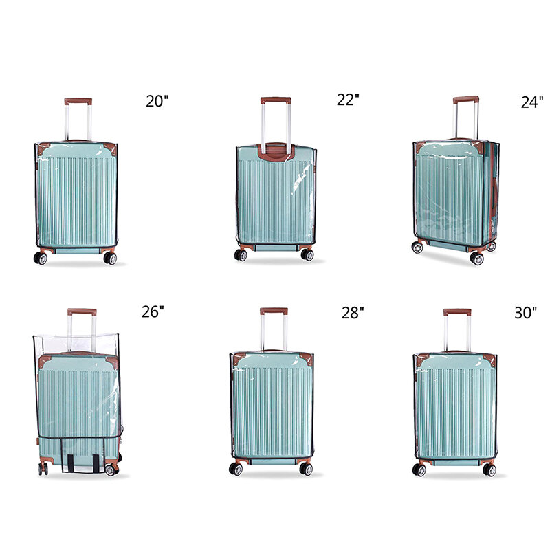 Funda protectora transparente de PVC para equipaje, cubierta antipolvo para maleta de 20 a 30 pulgadas, accesorios de viaje, 1 unidad