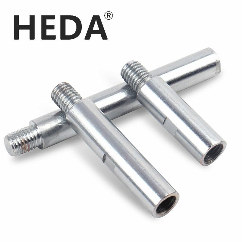HEDA-Tige d'extension d'adaptateur de filetage, meuleuse d'angle, polissage, connexion de meulage secondaire, M14, 75mm, 100mm, 140mm, 1 pièce