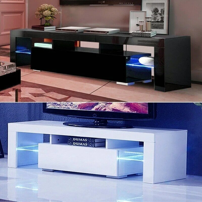 Modern LED TV Stand Cabinet Living Room Furniture fit for up to 50inch TV Screens High Capacity TV Console for Living Room